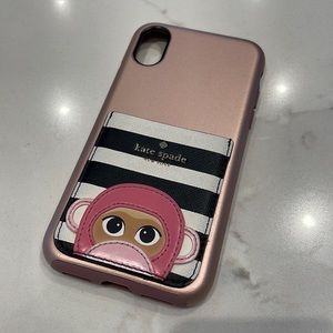 Kate Spade sticker credit card pocket attached on iPhone XS case